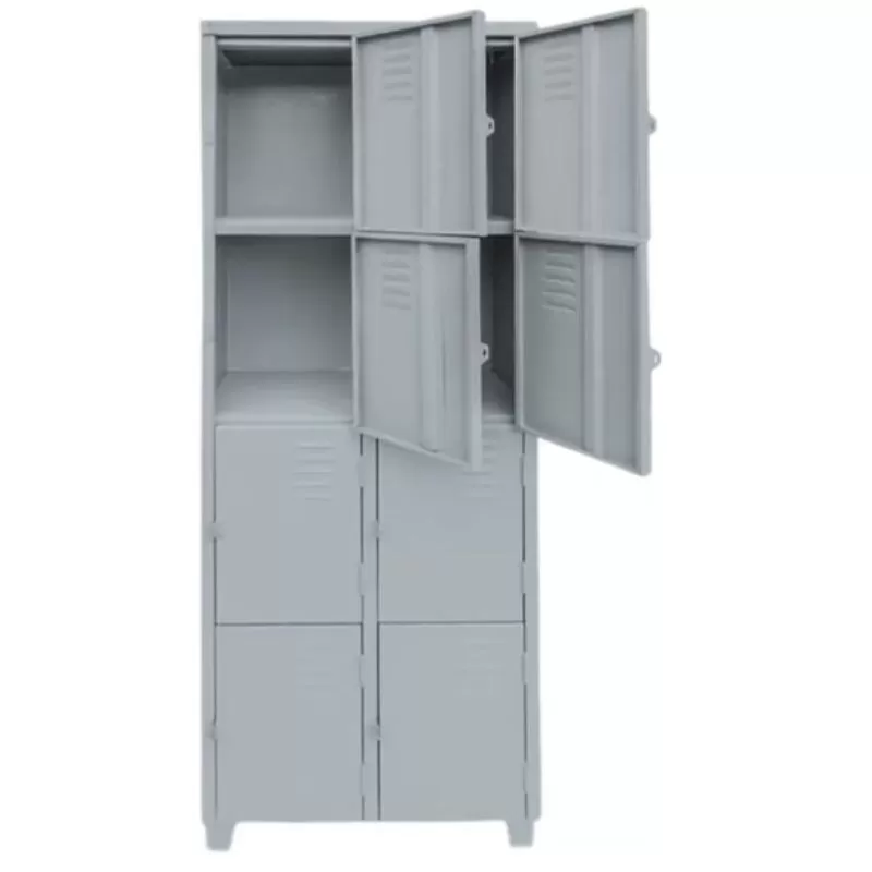 Roupeiro De Aço 08 Portas Chapa 26 Pitão P/ Cadeado - 1,98 X 0,62 X 0,40 - GRP-4/8