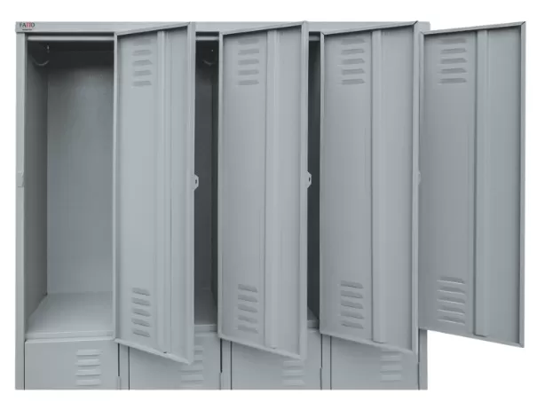 Roupeiro De Aço 08 Portas Chapa 26 Pitão P/ Cadeado - 1,98 X 1,22 X 0,40 - GRP-08