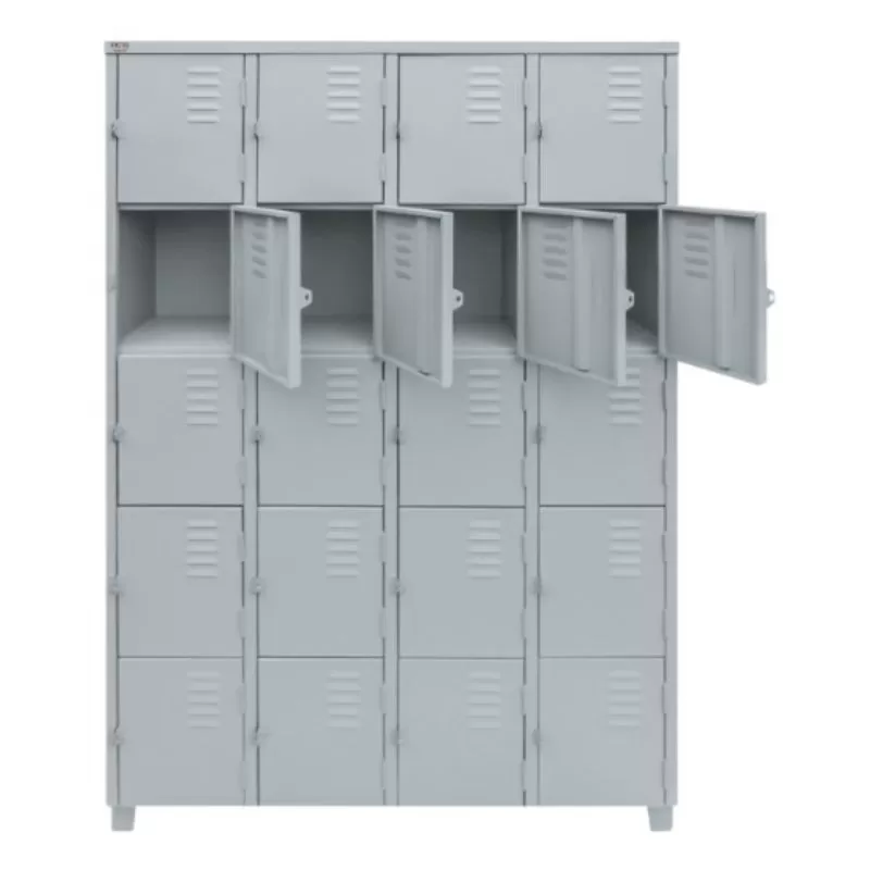 Roupeiro De Aço 20 Portas Chapa 26 Pitão P/ Cadeado - 1,98 X 1,22 X 0,40 - GRP-20