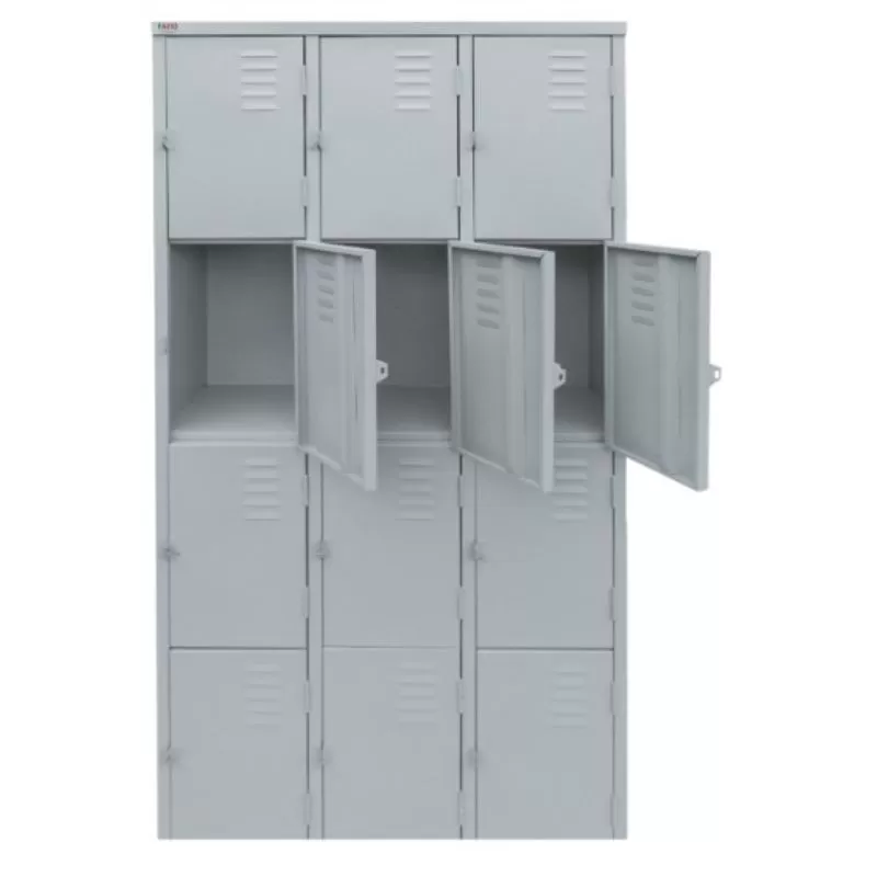 Roupeiro De Aço 12 Portas Chapa 26 Pitão P/ Cadeado - 1,98 X 0,92 X 0,40 - GRP-12