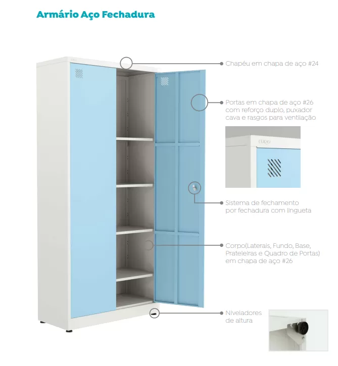Armário de aço PA1000 - ARMBFIT80