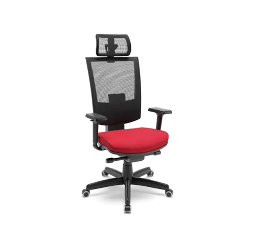 Cadeira ergonômica NR17 Flash Presidente com Apoio de cabeça - Plaxmetal