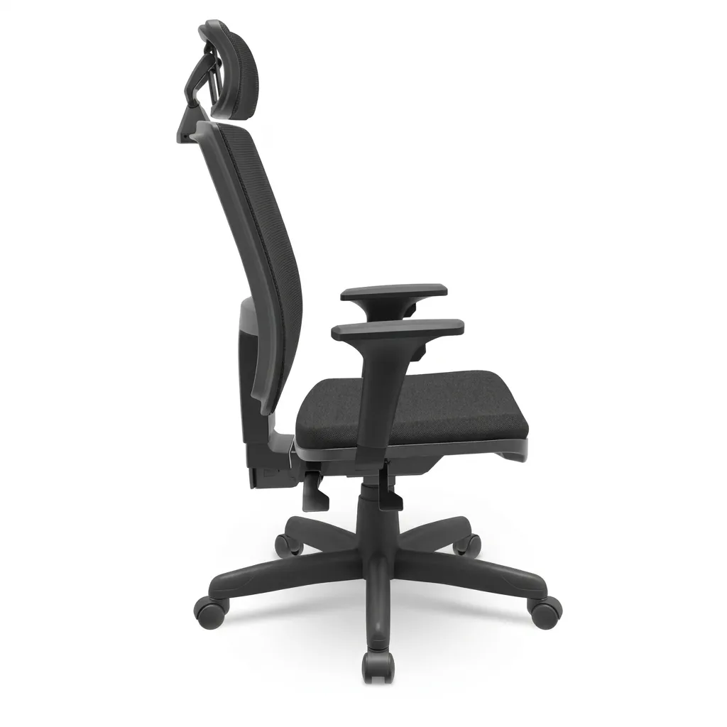 Cadeira Presidente Brizza Tela Backplax - Base Standard - Braço Regulável - Plaxmetal