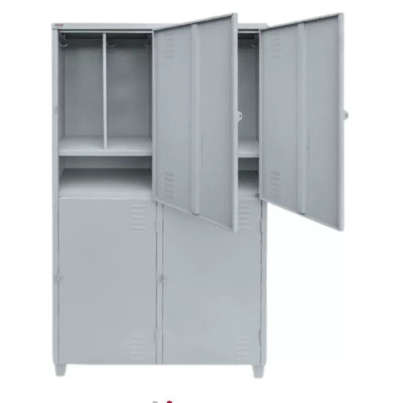 Roupeiro De Aço 04 Portas Chapa 26 - 1,98 X 1,00 X 0,40 - GRP-4 Insalubre Com Sapateira NR 24