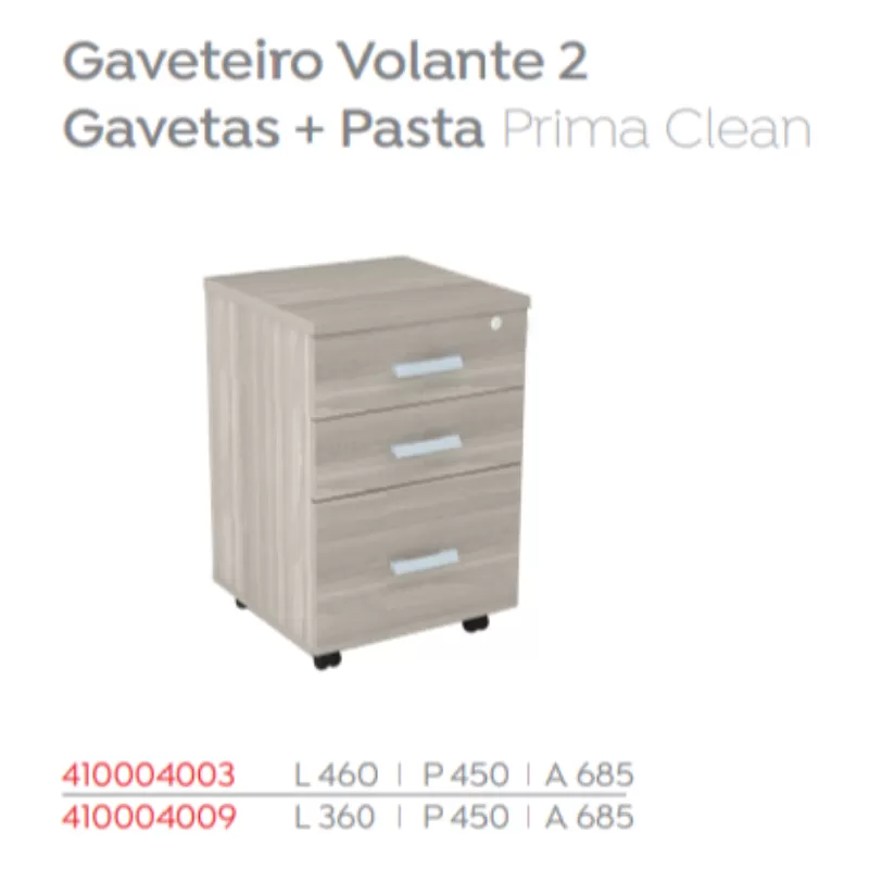Gaveteiro volante 3 gavetas Misto