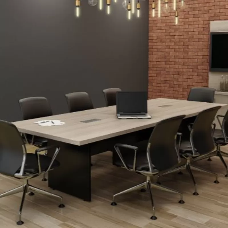 Mesa Reunião Retangular Bipartida - 3,00 x 1,20 C/ 2 caixa de tomadas - 40mm