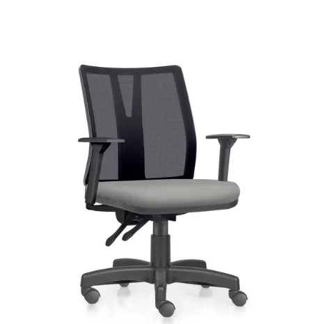 Cadeira Addit Diretor Evolution - Tela Preta - Base Metal - Frisokar