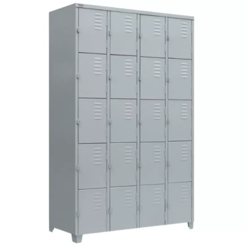 Roupeiro De Aço 20 Portas Chapa 26 Pitão P/ Cadeado - 1,98 X 1,22 X 0,40 - GRP-20