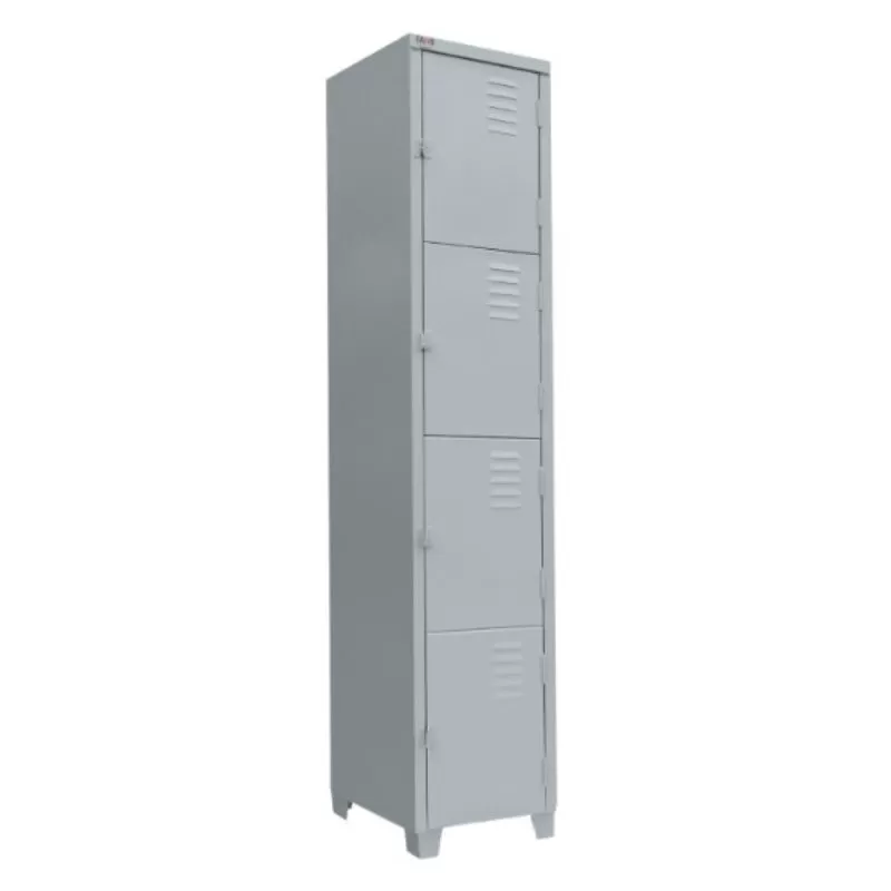 Roupeiro De Aço 04 Portas Chapa 26 Pitão P/ Cadeado - 1,98 X 0,32 X 0,40 - GRP-2/4