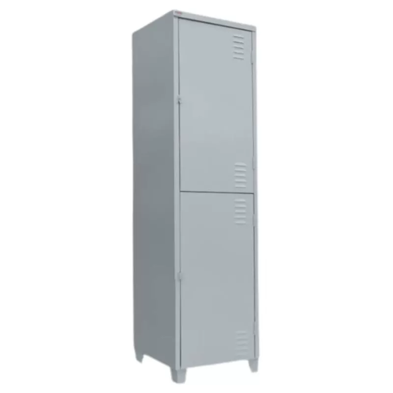 Roupeiro De Aço 02 Portas Chapa 26 - 1,98 X 0,50 X 0,40 - GRP-2 Insalubre Com Sapateira NR 24