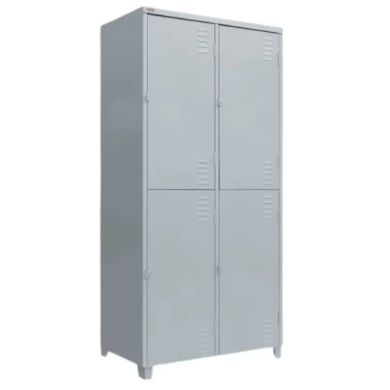 Roupeiro De Aço 04 Portas Chapa 26 - 1,98 X 1,00 X 0,40 - GRP-4 Insalubre Com Sapateira NR 24