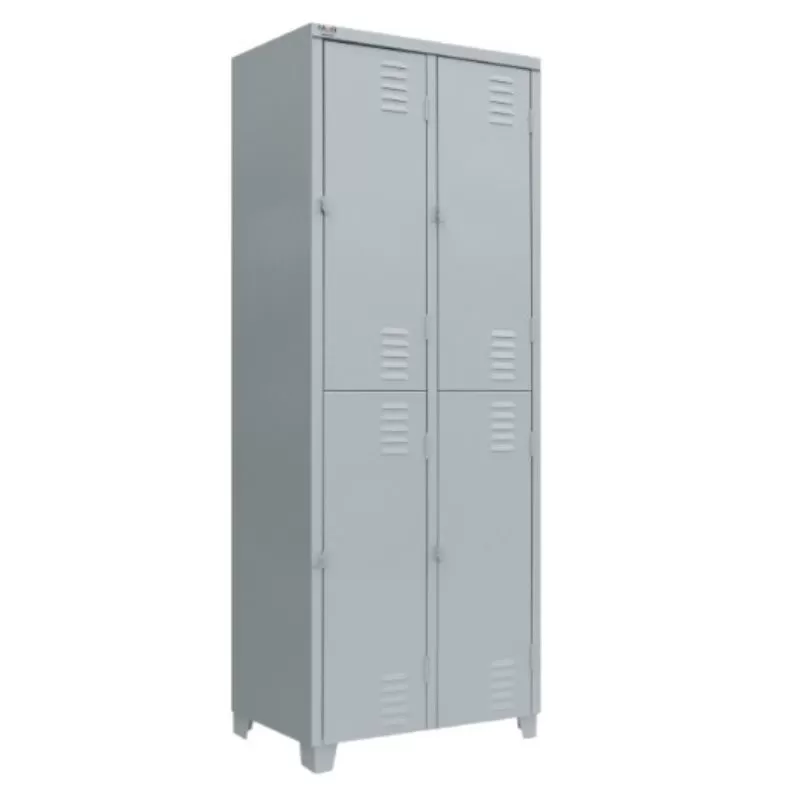 Roupeiro De Aço 04 Portas Chapa 26 Pitão P/ Cadeado - 1,98 X 0,62 X 0,40 - GRP-04